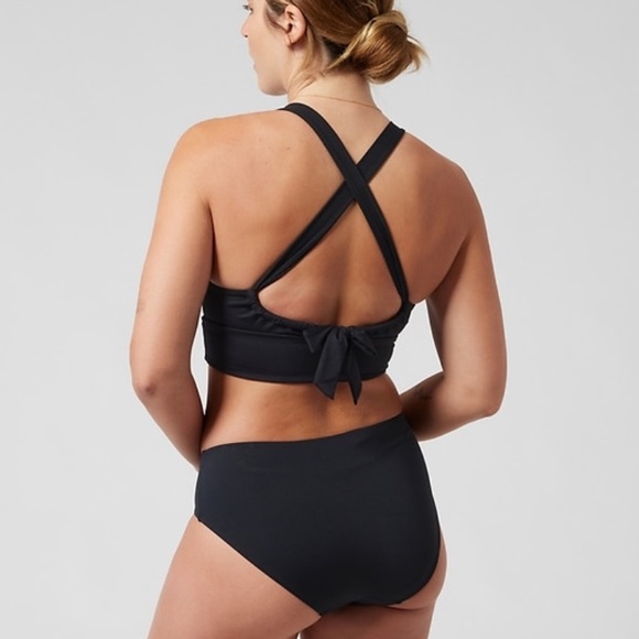 NWT-Athleta Black Plunge Bikini Top A-C Small - Picture 2 of 5